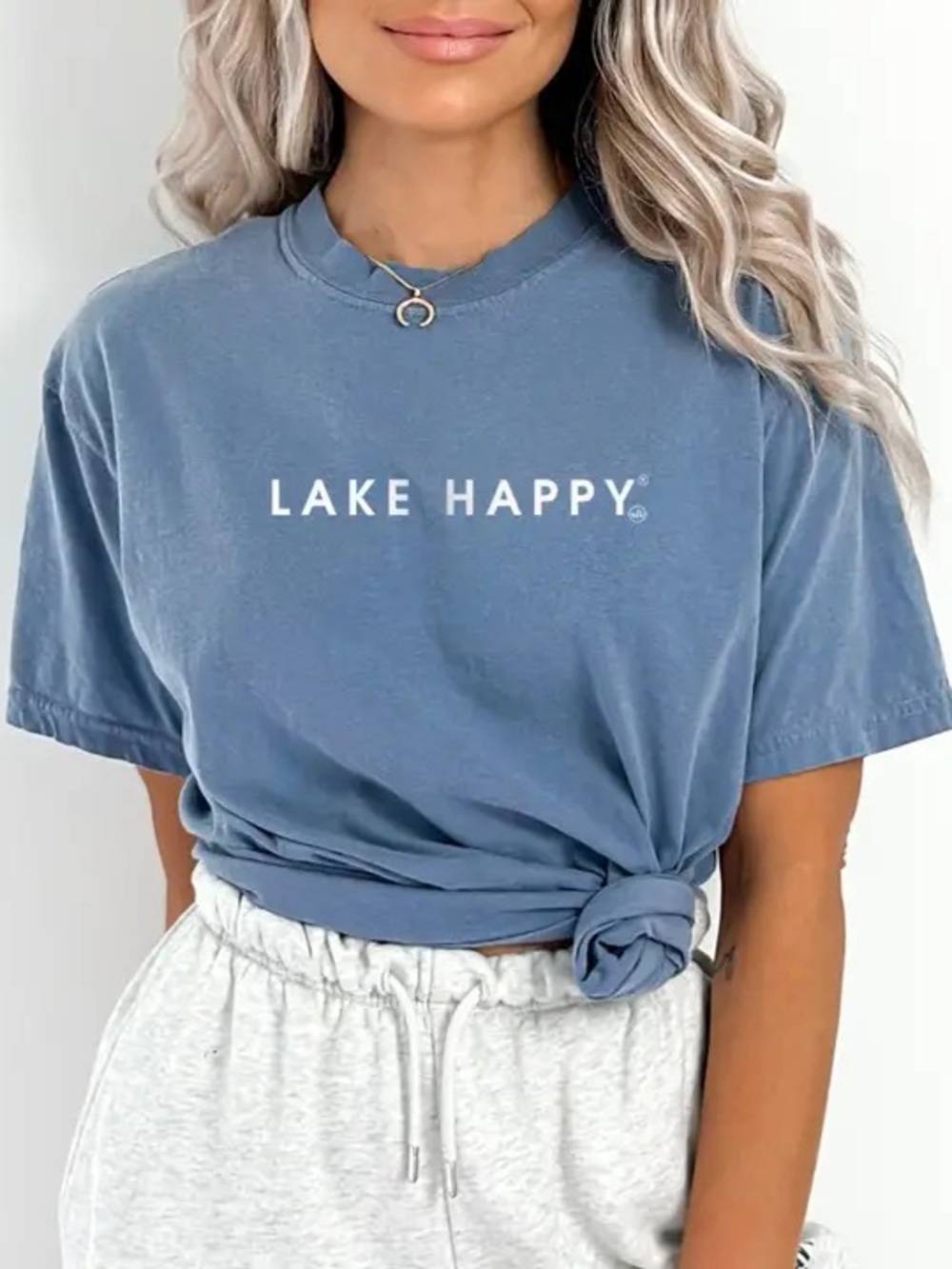 NWT Comfort Colors Lake Happy Blue Tee Lake Happy